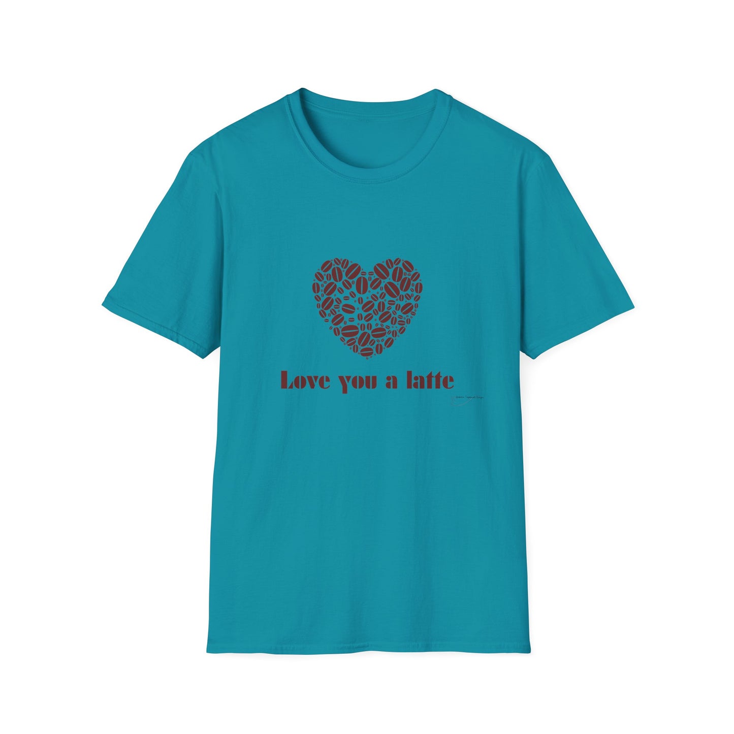 Love You a Latte T-Shirt, Coffee Lover Tee, Cute Gift for Baristas, Valentine's Day Shirt, Unisex Cafe T-Shirt, Cozy Casual Wear