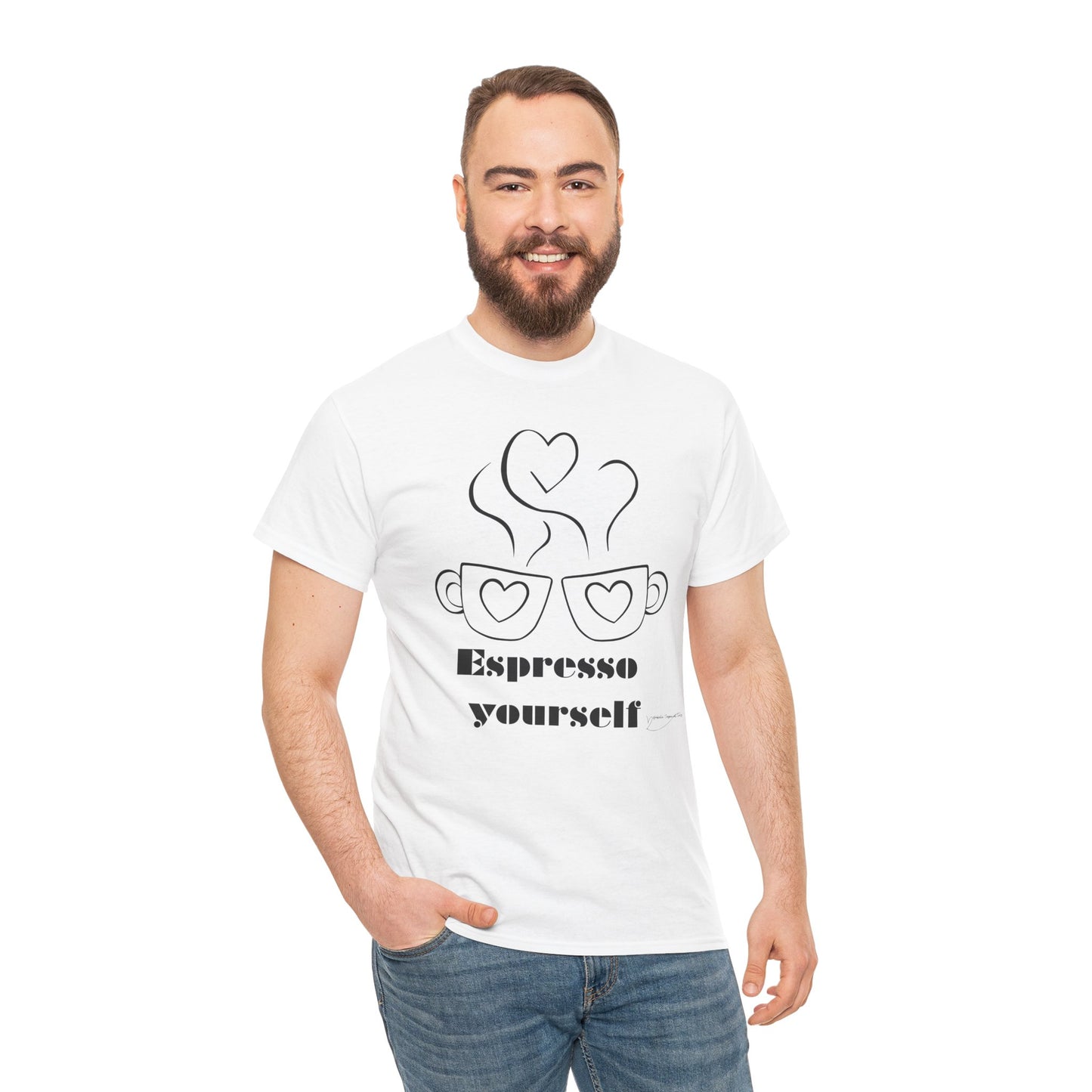 Espresso Yourself Unisex Heavy Cotton Tee, Coffee Lover Shirt, Gift for Baristas, Fun Casual Tee, Perfect for Birthdays and Coffee Days