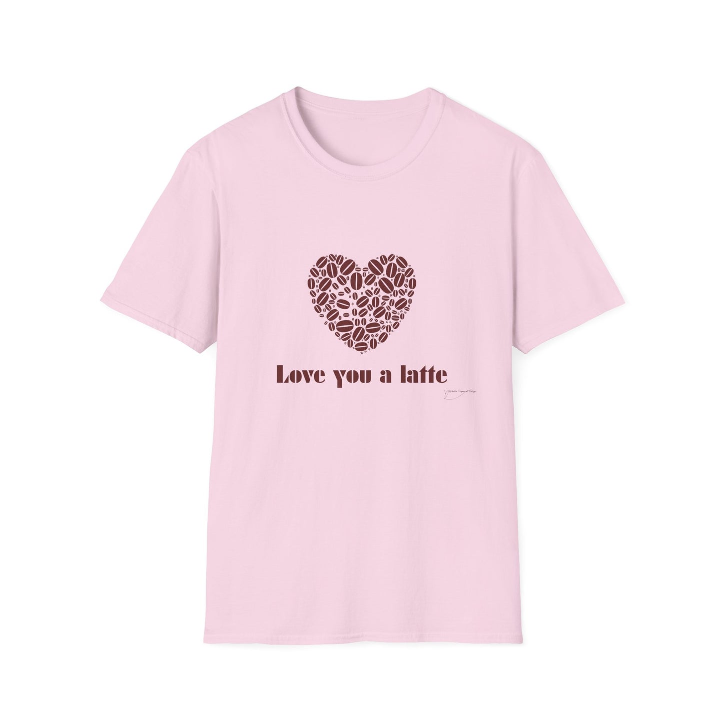 Love You a Latte T-Shirt, Coffee Lover Tee, Cute Gift for Baristas, Valentine's Day Shirt, Unisex Cafe T-Shirt, Cozy Casual Wear