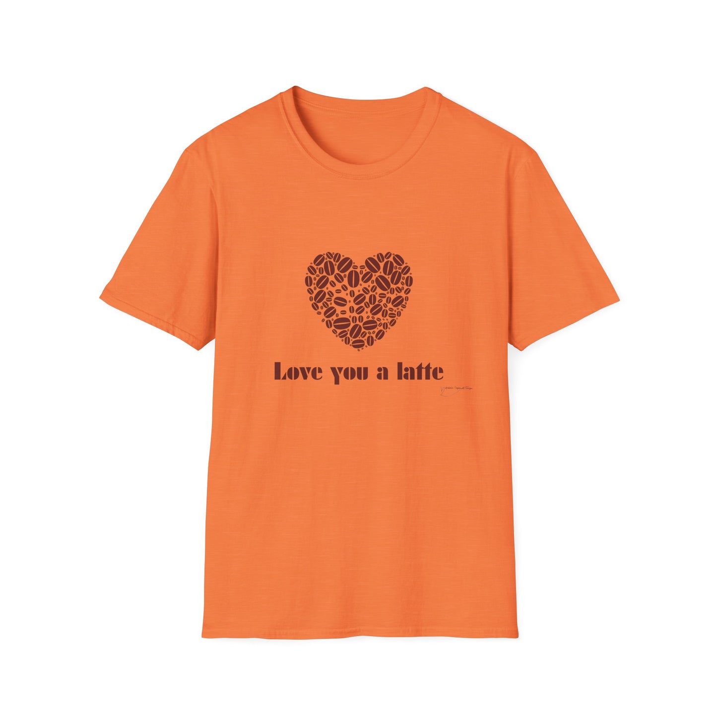 Love You a Latte T-Shirt, Coffee Lover Tee, Cute Gift for Baristas, Valentine's Day Shirt, Unisex Cafe T-Shirt, Cozy Casual Wear