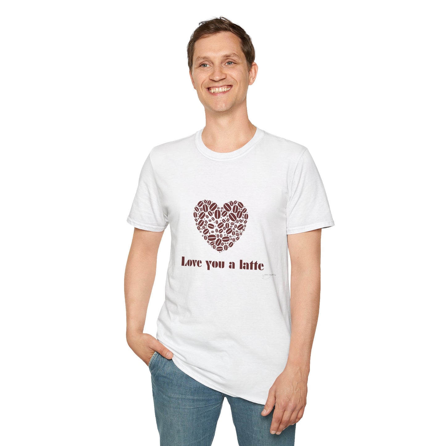 Love You a Latte T-Shirt, Coffee Lover Tee, Cute Gift for Baristas, Valentine's Day Shirt, Unisex Cafe T-Shirt, Cozy Casual Wear