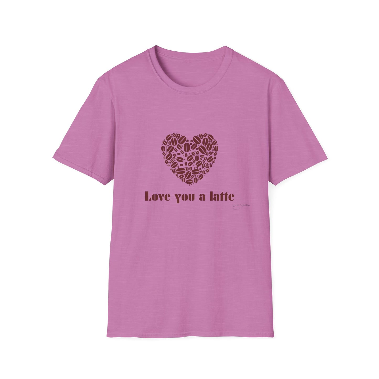 Love You a Latte T-Shirt, Coffee Lover Tee, Cute Gift for Baristas, Valentine's Day Shirt, Unisex Cafe T-Shirt, Cozy Casual Wear