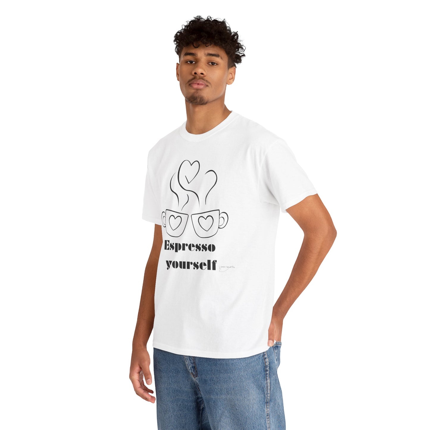 Espresso Yourself Unisex Heavy Cotton Tee, Coffee Lover Shirt, Gift for Baristas, Fun Casual Tee, Perfect for Birthdays and Coffee Days