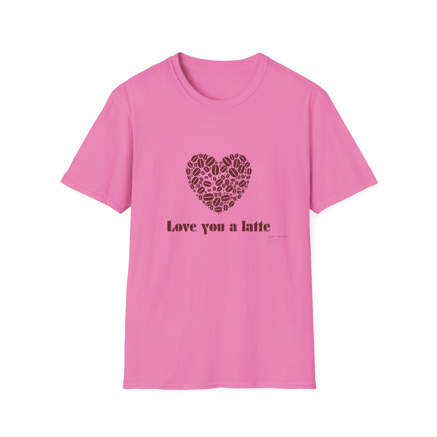Love You a Latte T-Shirt, Coffee Lover Tee, Cute Gift for Baristas, Valentine's Day Shirt, Unisex Cafe T-Shirt, Cozy Casual Wear