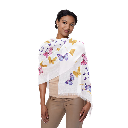 🦋 Butterfly Dreams Scarf - Butterfly Light Scarf, Colorful Wrap for Spring, Stylish Accessory for Women, Gift for Mother's Day, Lightweight Shawl for All Seasons