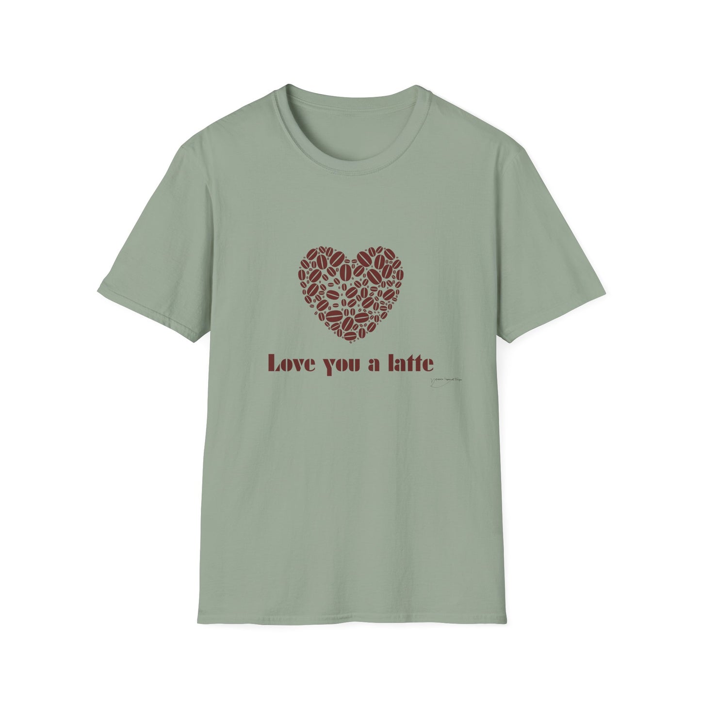Love You a Latte T-Shirt, Coffee Lover Tee, Cute Gift for Baristas, Valentine's Day Shirt, Unisex Cafe T-Shirt, Cozy Casual Wear