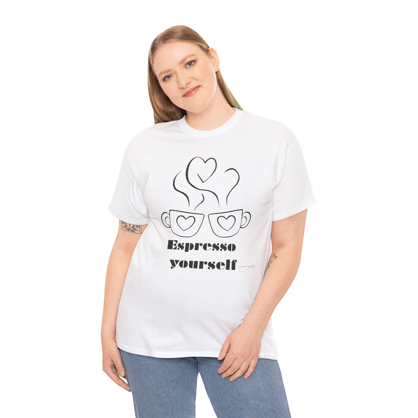 Espresso Yourself Unisex Heavy Cotton Tee, Coffee Lover Shirt, Gift for Baristas, Fun Casual Tee, Perfect for Birthdays and Coffee Days