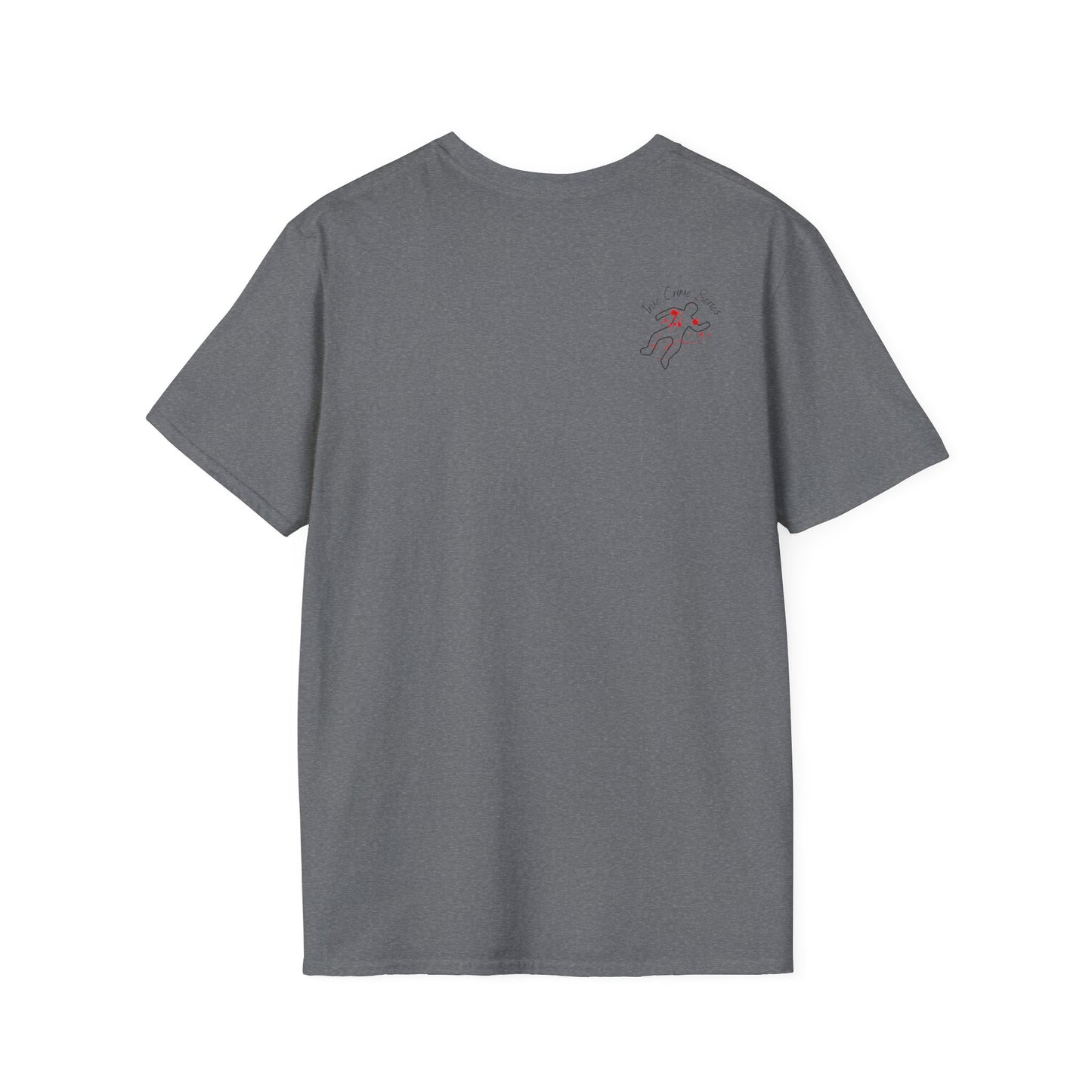 "Latte & Larceny" True Crime T-Shirt - Unisex Softstyle T-Shirt - Casual Gift for Coffee & True Crime Lovers
