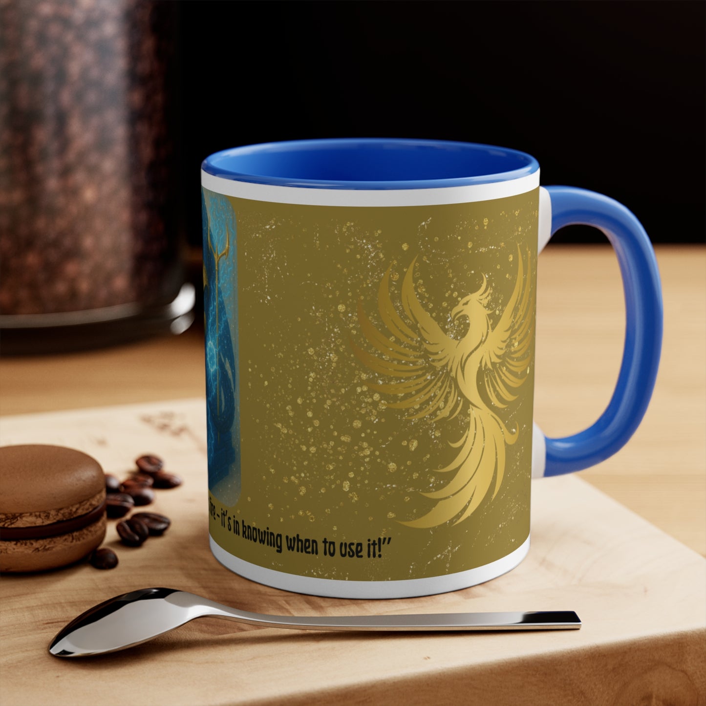 Crowned in Flame, Forged in Light Magical Fantasy Mug with Dragon and Phoenix Design, Unique Gift for Avid Readers, Coffee Lovers, Fantasy Enthusiasts, Inspirational Mug