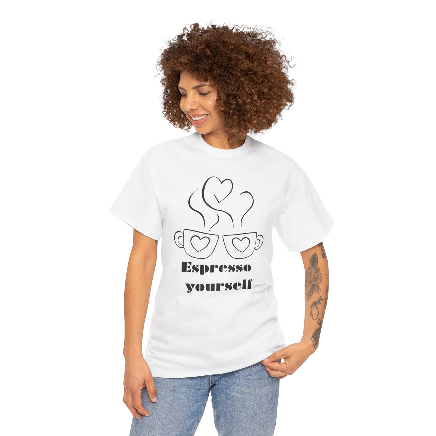 Espresso Yourself Unisex Heavy Cotton Tee, Coffee Lover Shirt, Gift for Baristas, Fun Casual Tee, Perfect for Birthdays and Coffee Days