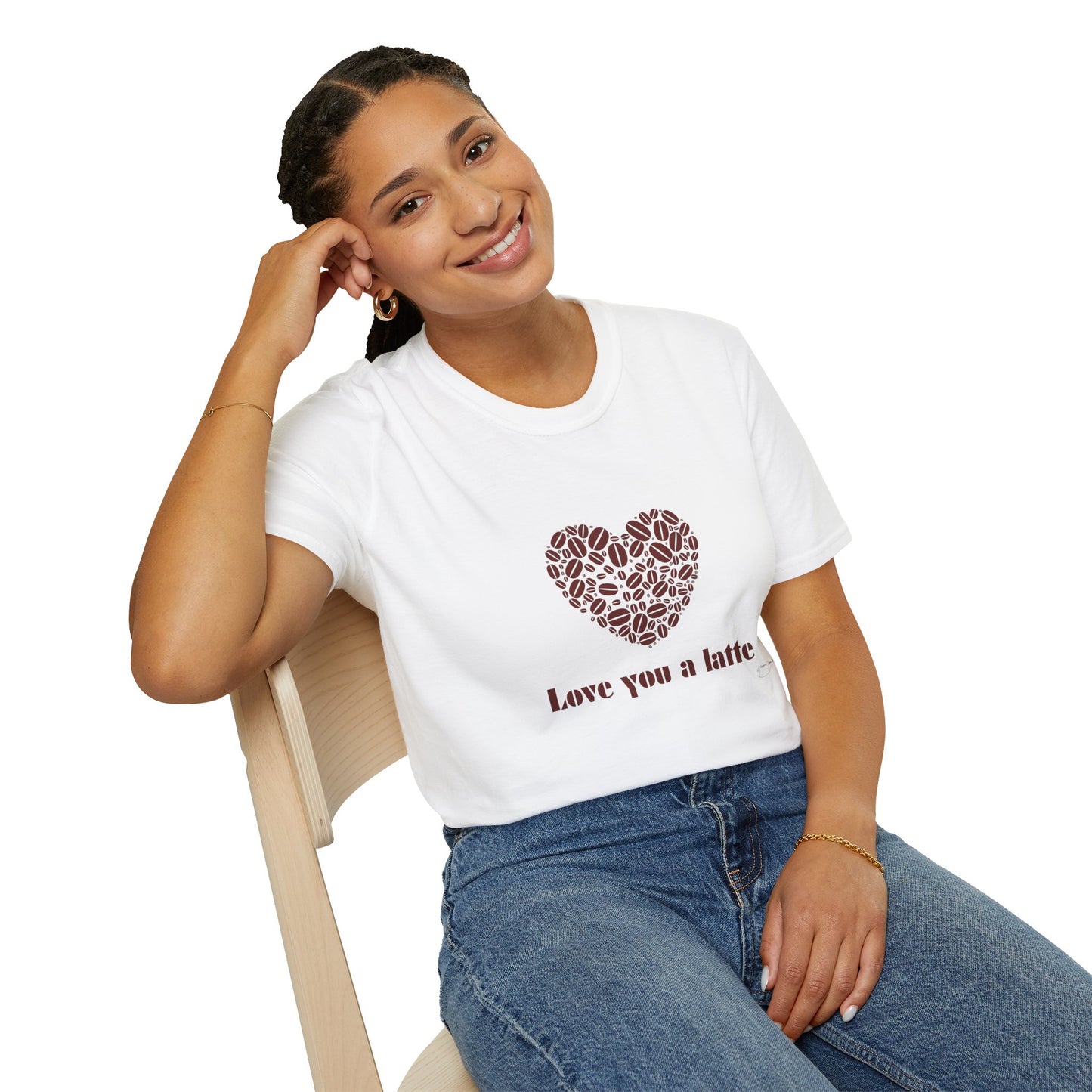 Love You a Latte T-Shirt, Coffee Lover Tee, Cute Gift for Baristas, Valentine's Day Shirt, Unisex Cafe T-Shirt, Cozy Casual Wear