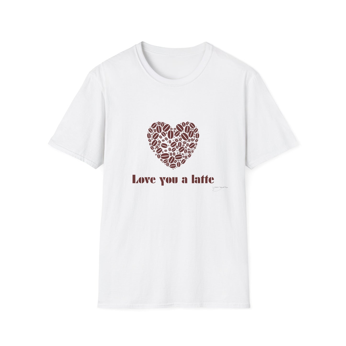 Love You a Latte T-Shirt, Coffee Lover Tee, Cute Gift for Baristas, Valentine's Day Shirt, Unisex Cafe T-Shirt, Cozy Casual Wear