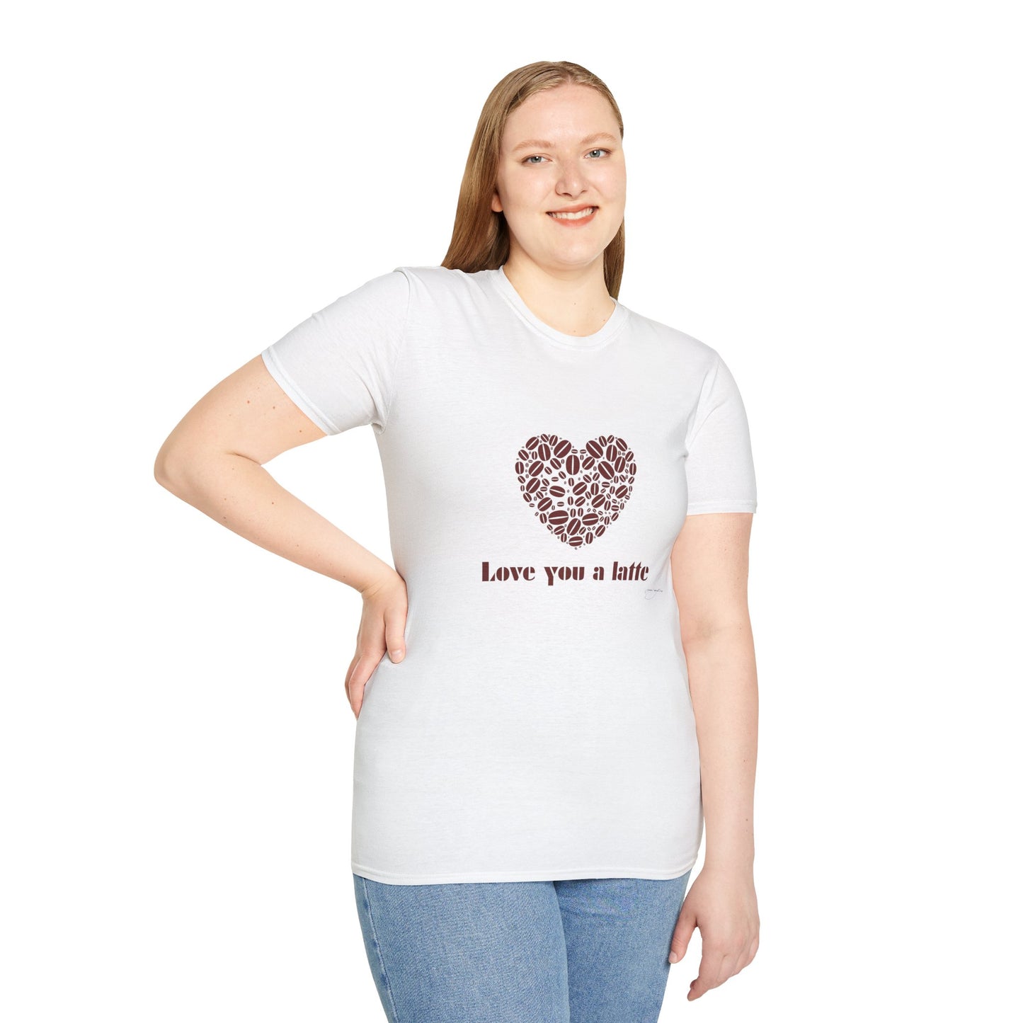 Love You a Latte T-Shirt, Coffee Lover Tee, Cute Gift for Baristas, Valentine's Day Shirt, Unisex Cafe T-Shirt, Cozy Casual Wear